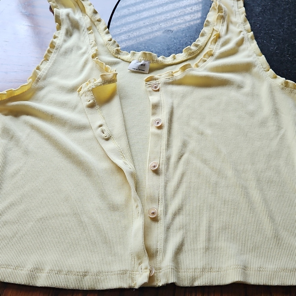 Wilfred Sloane Ruffled Tank Top In Yellow L - Picture 9 of 16